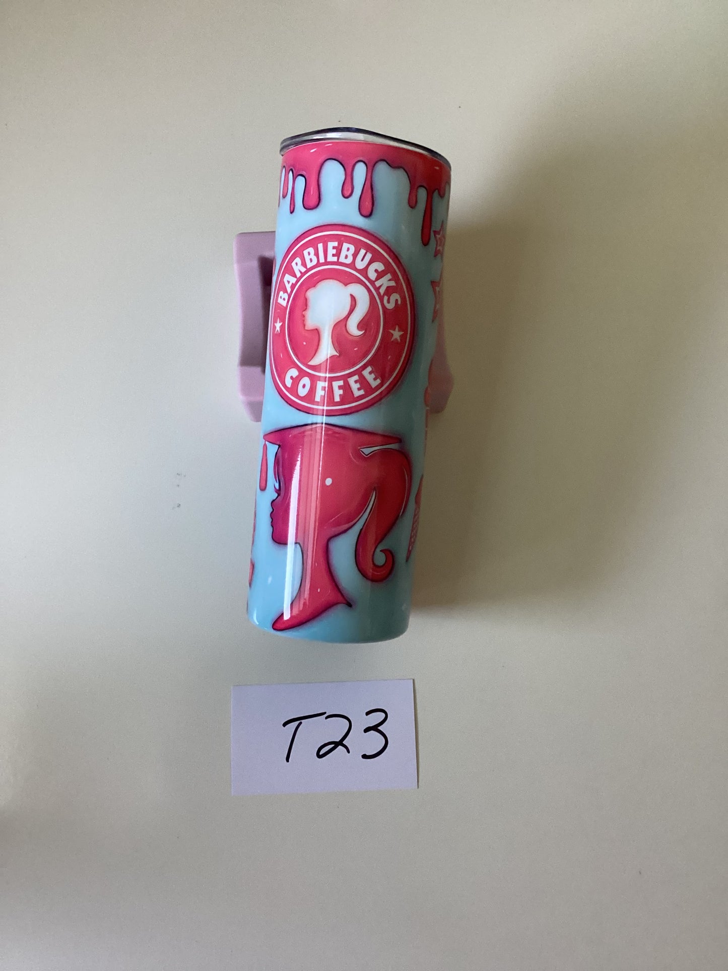 Barbie coffee 20oz tumbler with lid and straw