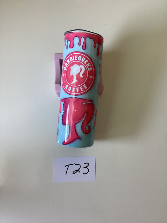 Barbie coffee 20oz tumbler with lid and straw