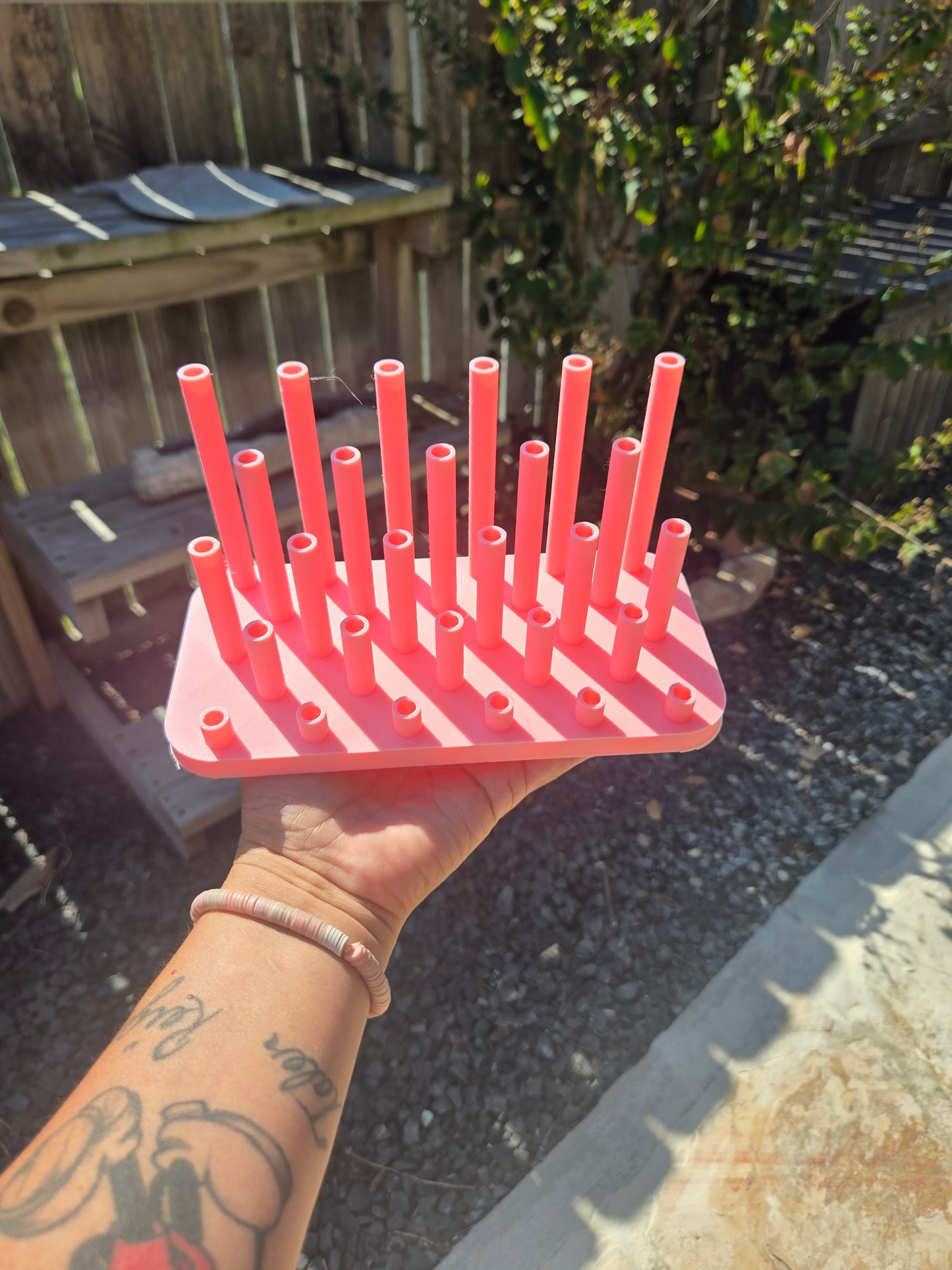 Straw topper Purple and Pink 3D Holder