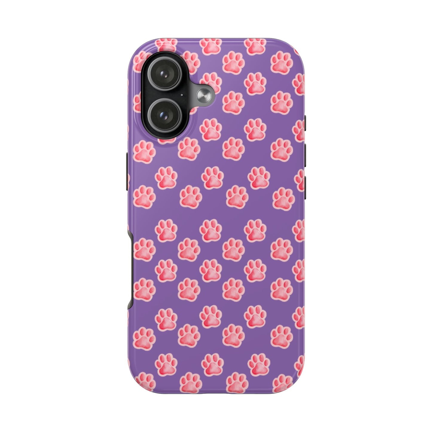 Purple Paw Print Tough Phone Case — Cute Protective Phone Cover for Cat & Dog Lovers