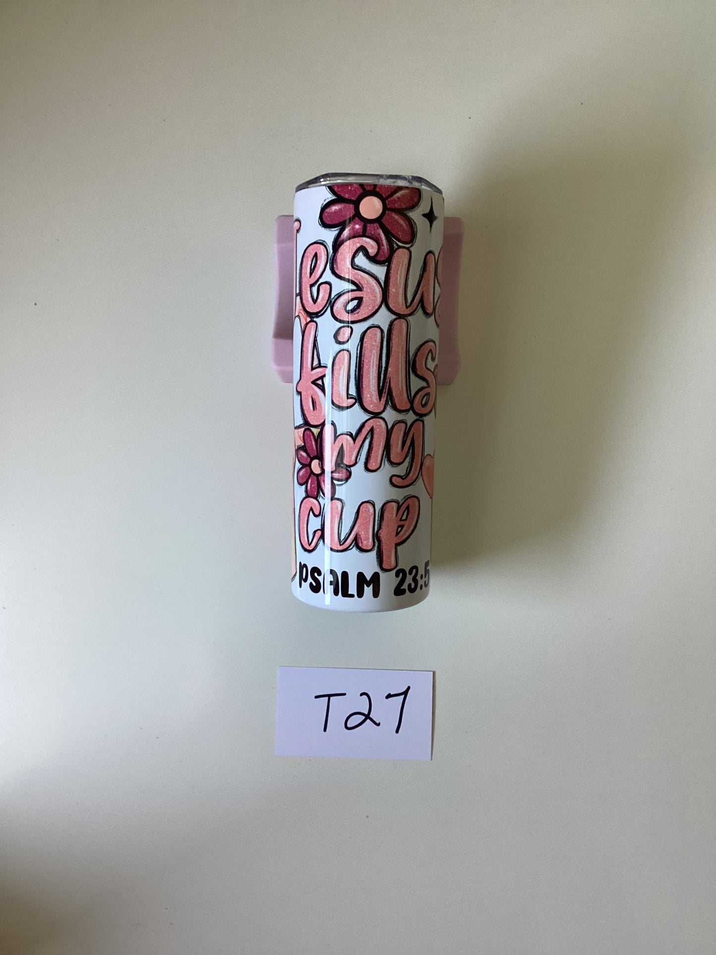 Jesus fills my cup 20oz tumbler with lid and straw