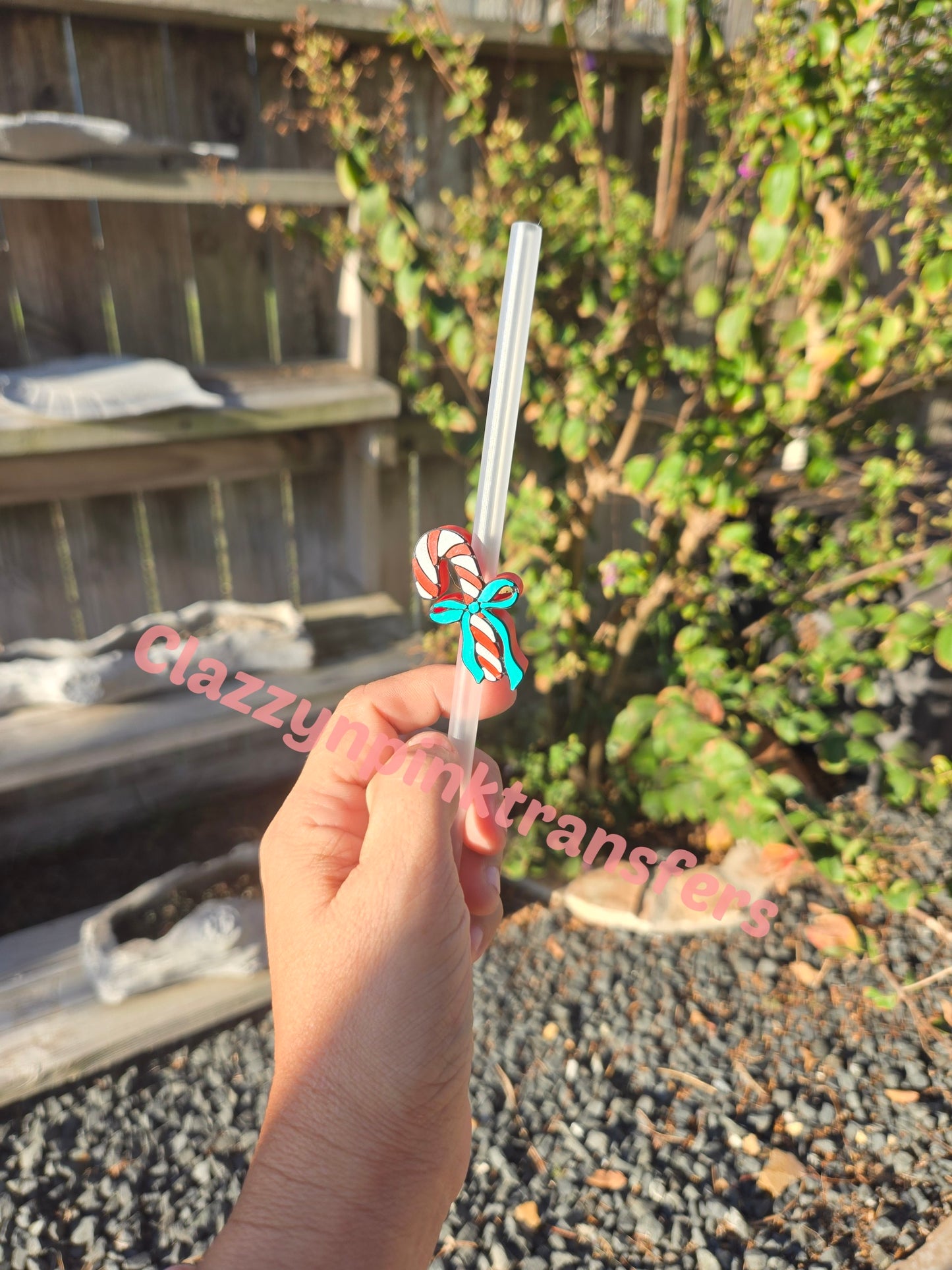 Candy Cane 3D Straw Topper