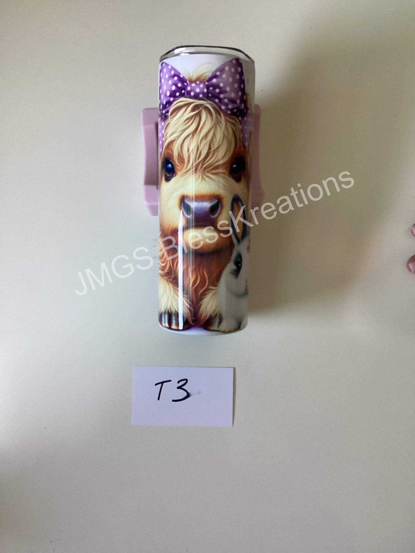 H’Land Cow  Stainless Steel tumbler with lid and straw