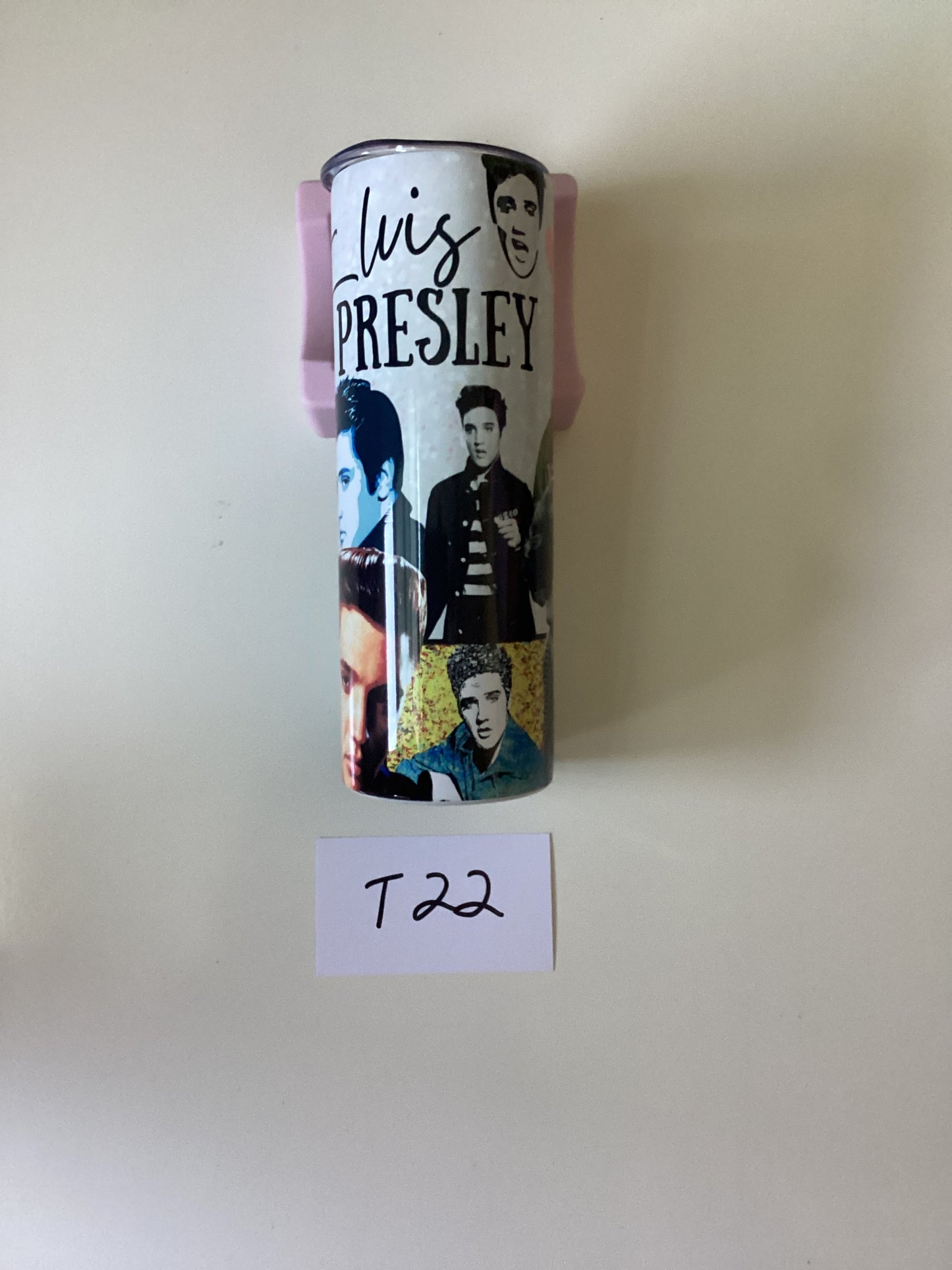 King of Rock 20oz tumbler with lid and straw