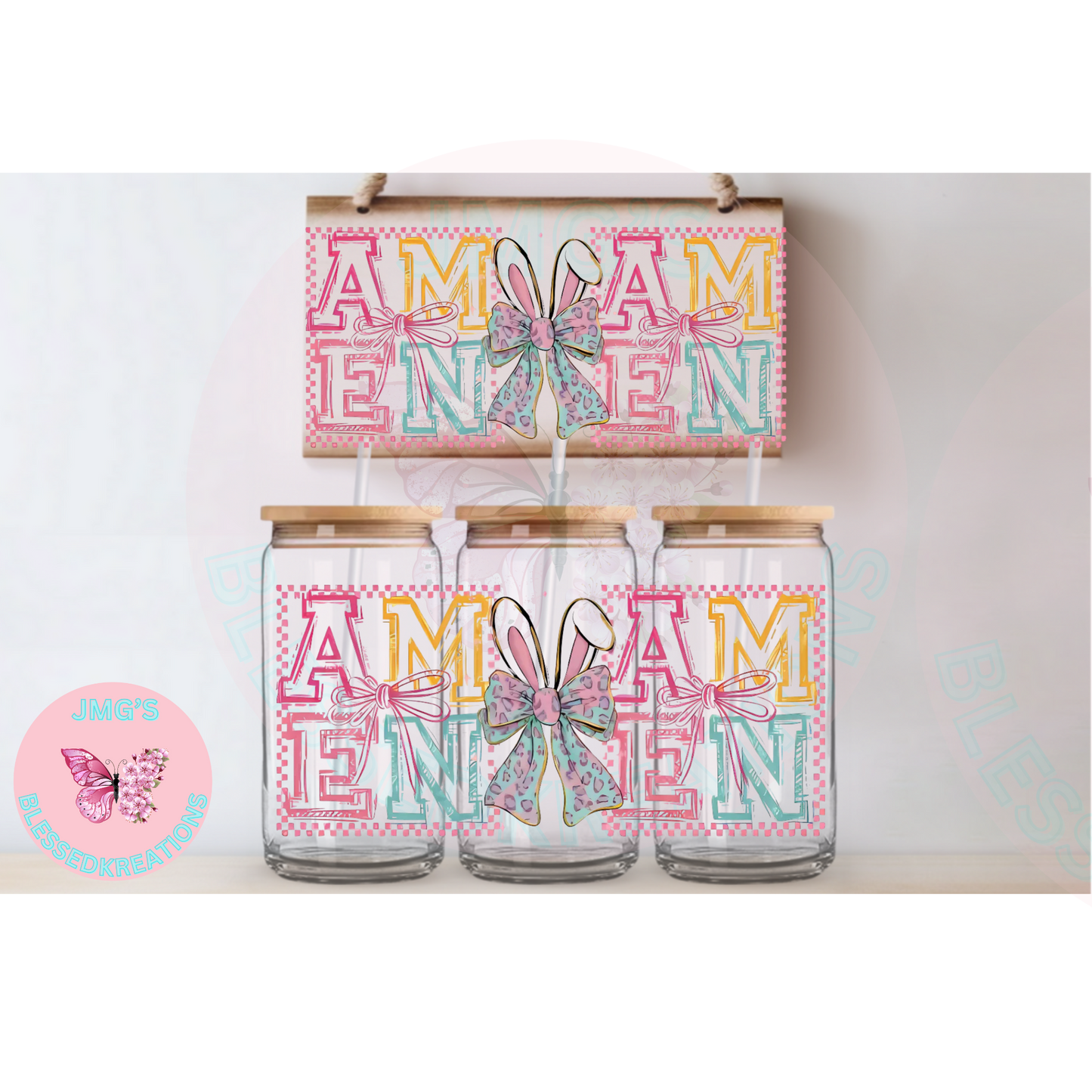 Amen Bunny Ears 16oz UVDTF Wrap