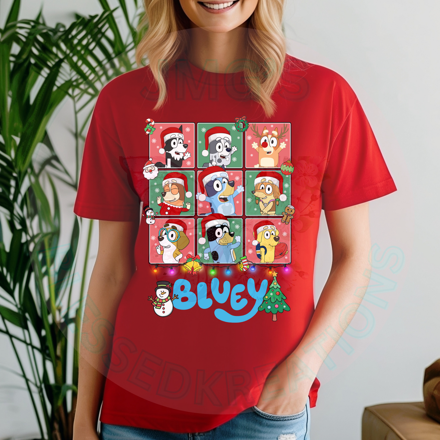 Blue Dog Christmas DTF