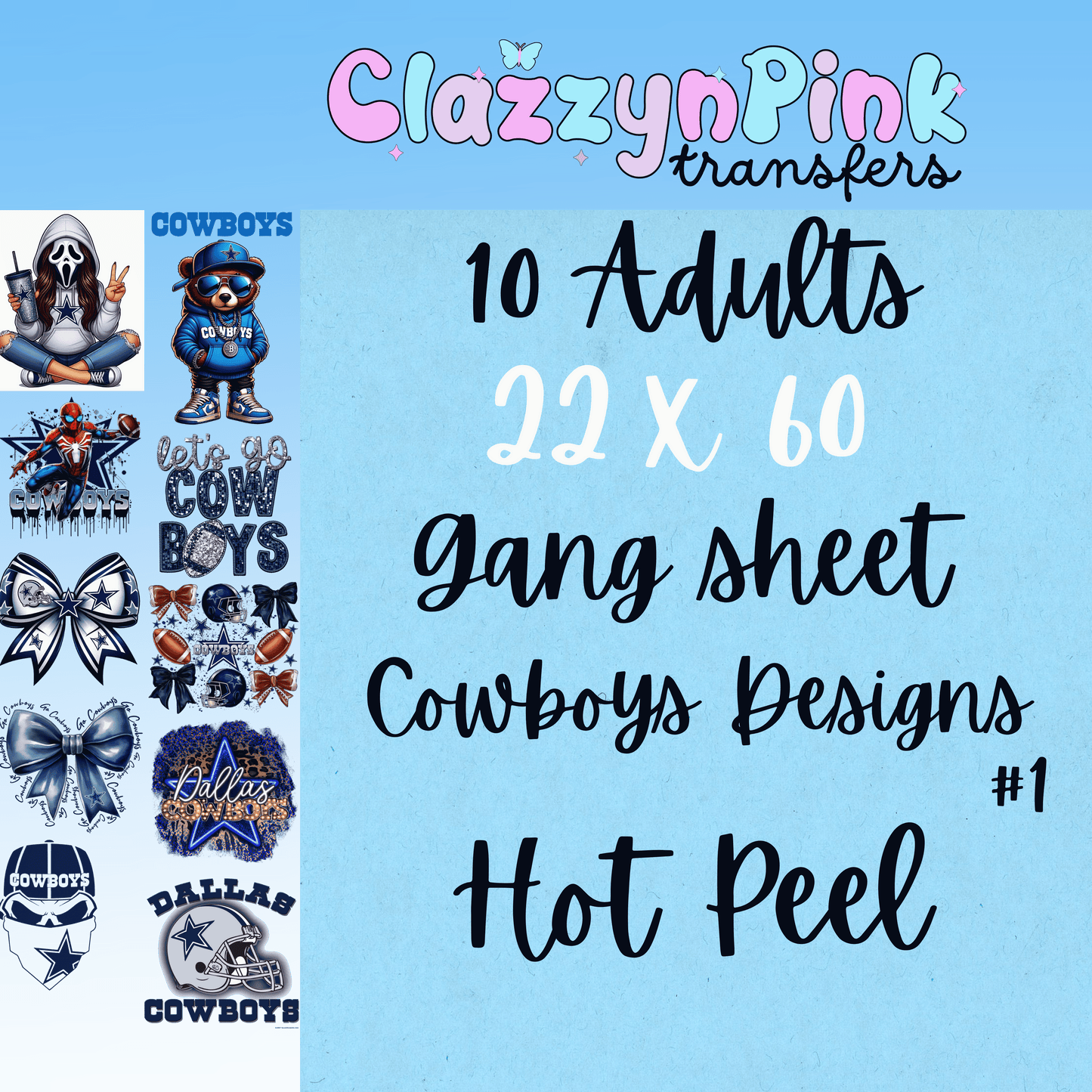 Cowboys Pre-made Gang Sheet #1