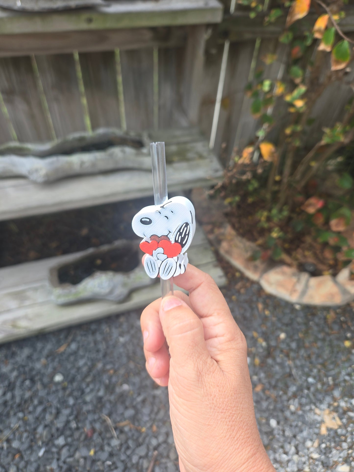 White Dog 3D Straw Topper