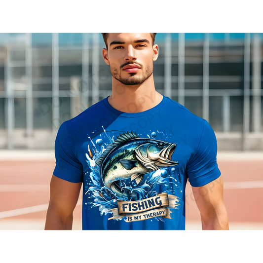 Fishing is my therapy DTF Transfer