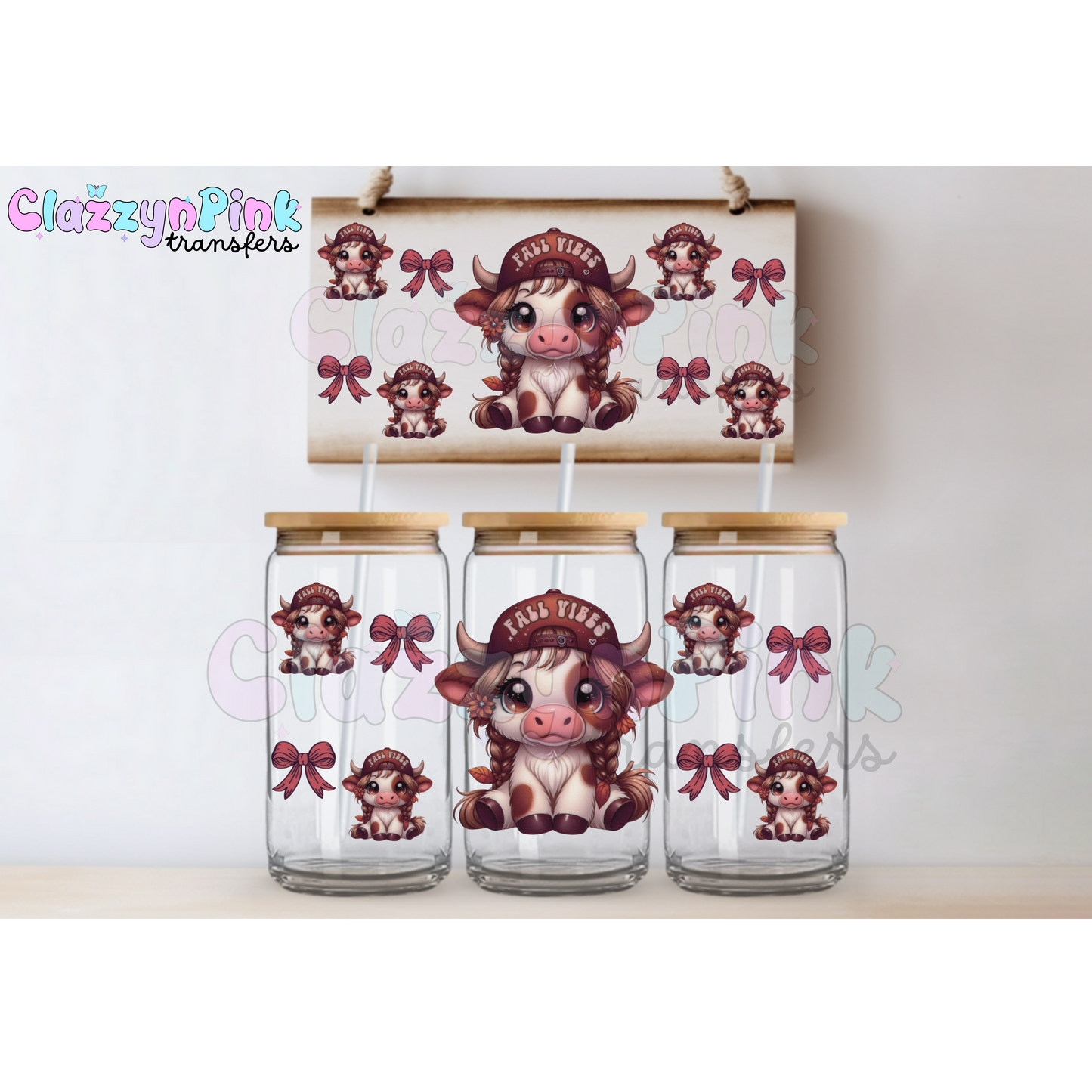 Fall Vibes Highland Cow 16oz