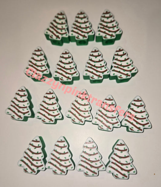 White Christmas Tree 3D Straw Topper