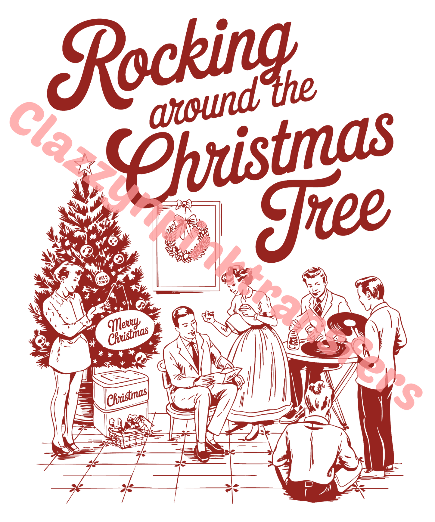 Rocking Around the Christmas Tree DTF Transfer