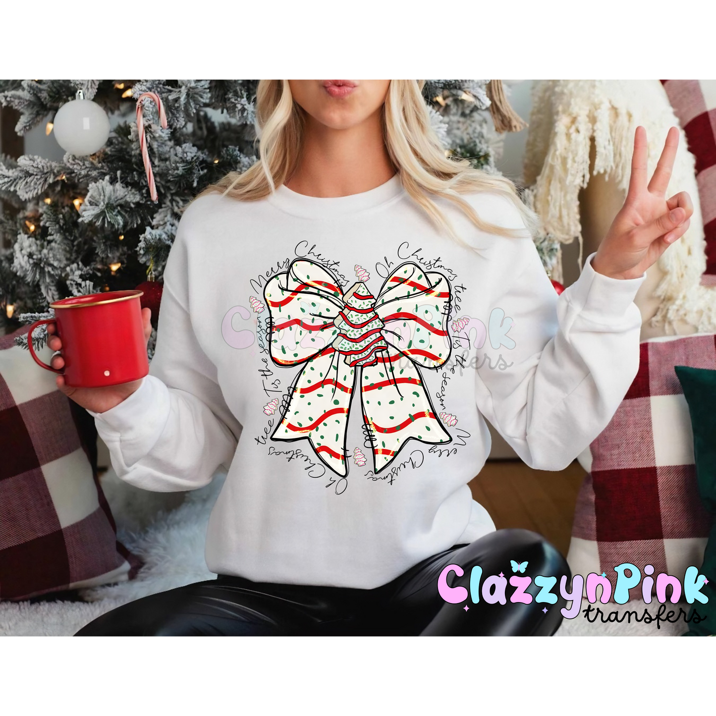 XMAS DEB BOW DTF TRANSFER