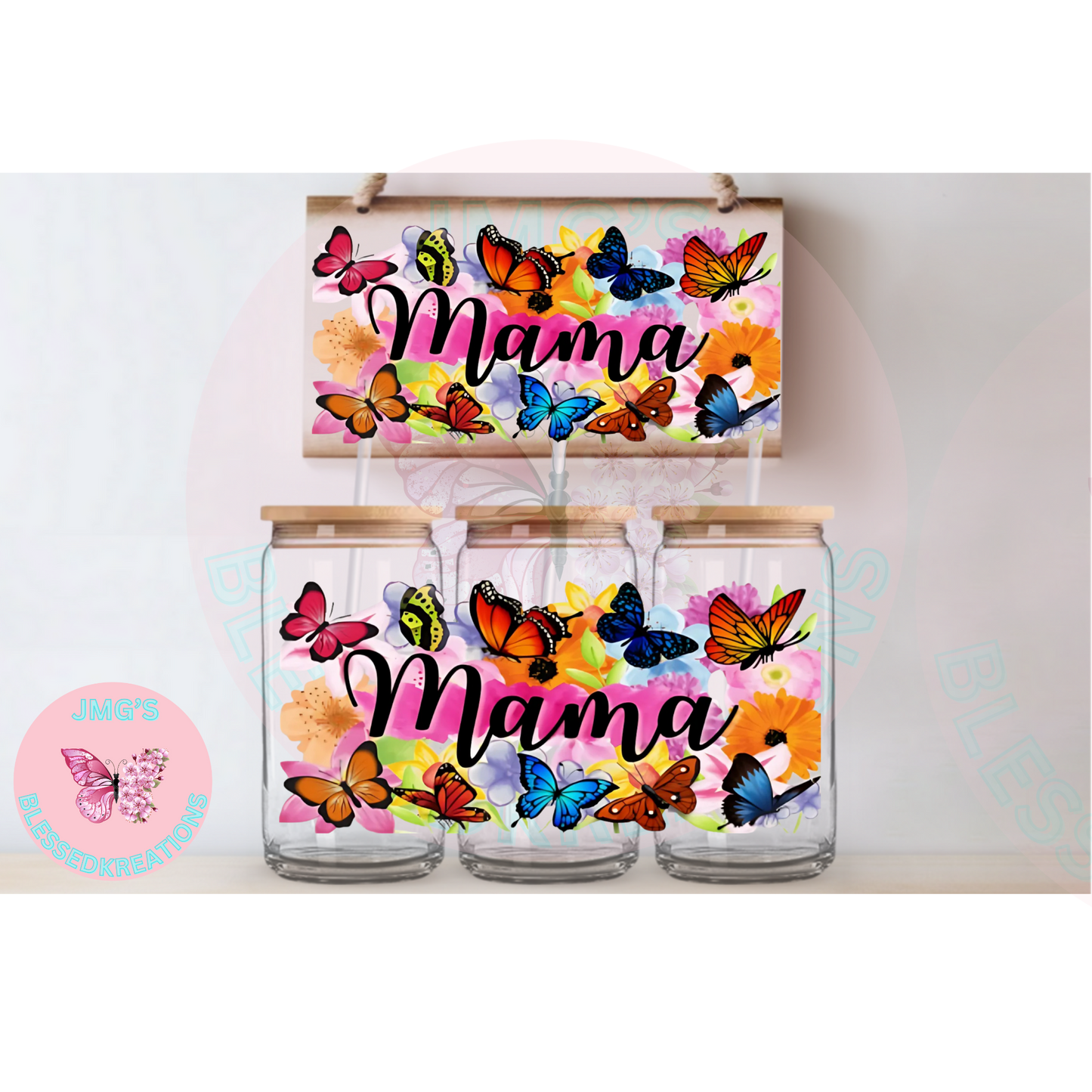 Mama with Colored Butterflies