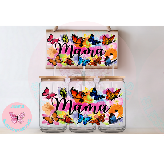 Mama with Colored Butterflies