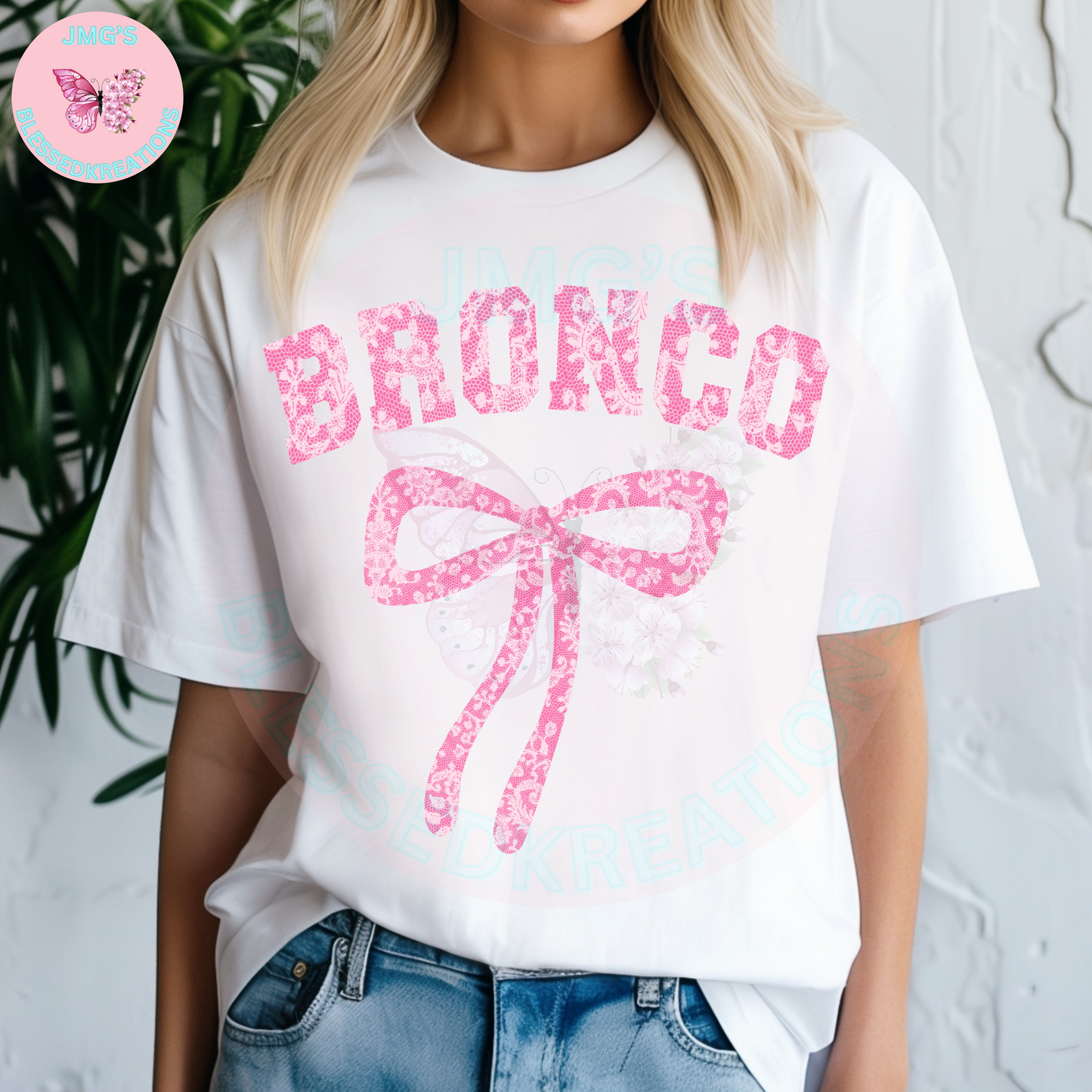 Pink Bronco Bow DTF Transfer