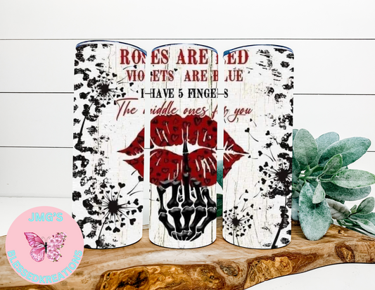 20 oz sublimation transfer Roses Are Red