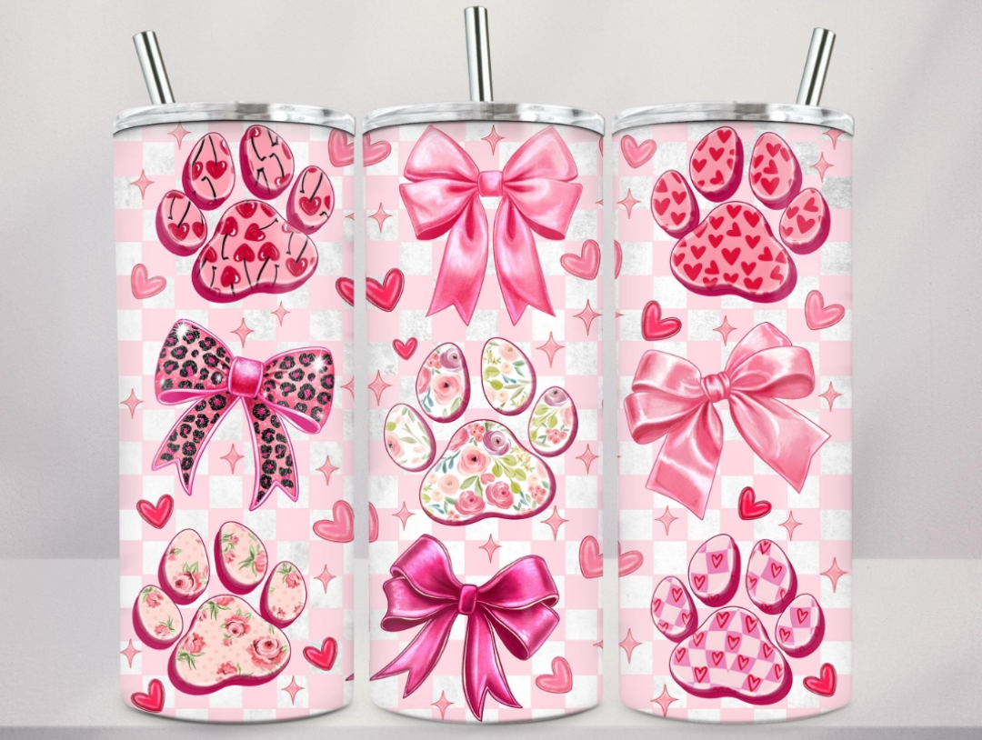 Valentine Dog Paws 20oz