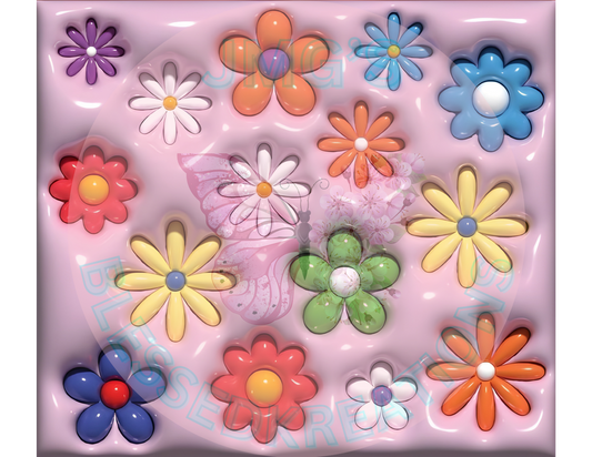 Colorful flowers sublimation 20oz sublimation