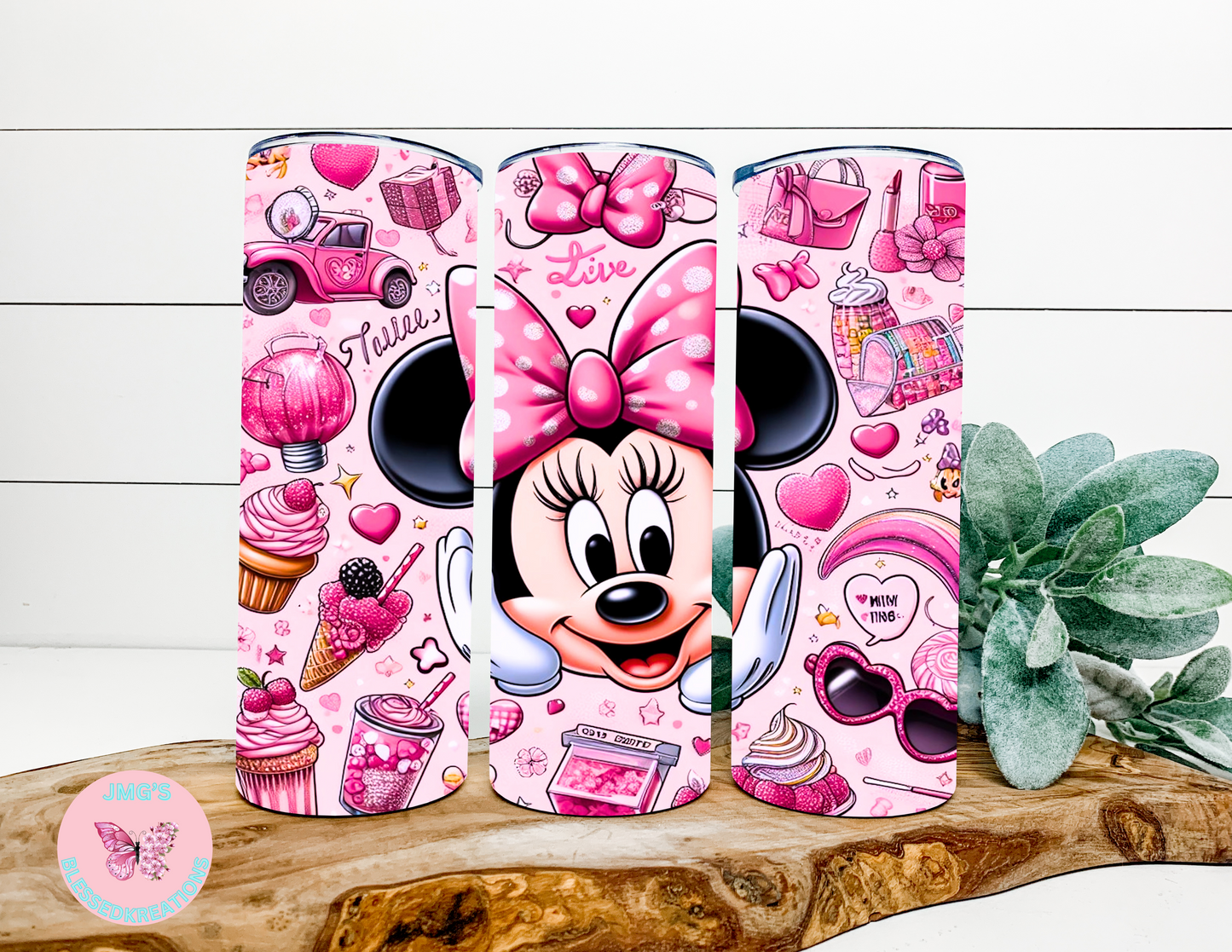 Pink mouse 20oz skinny tumbler