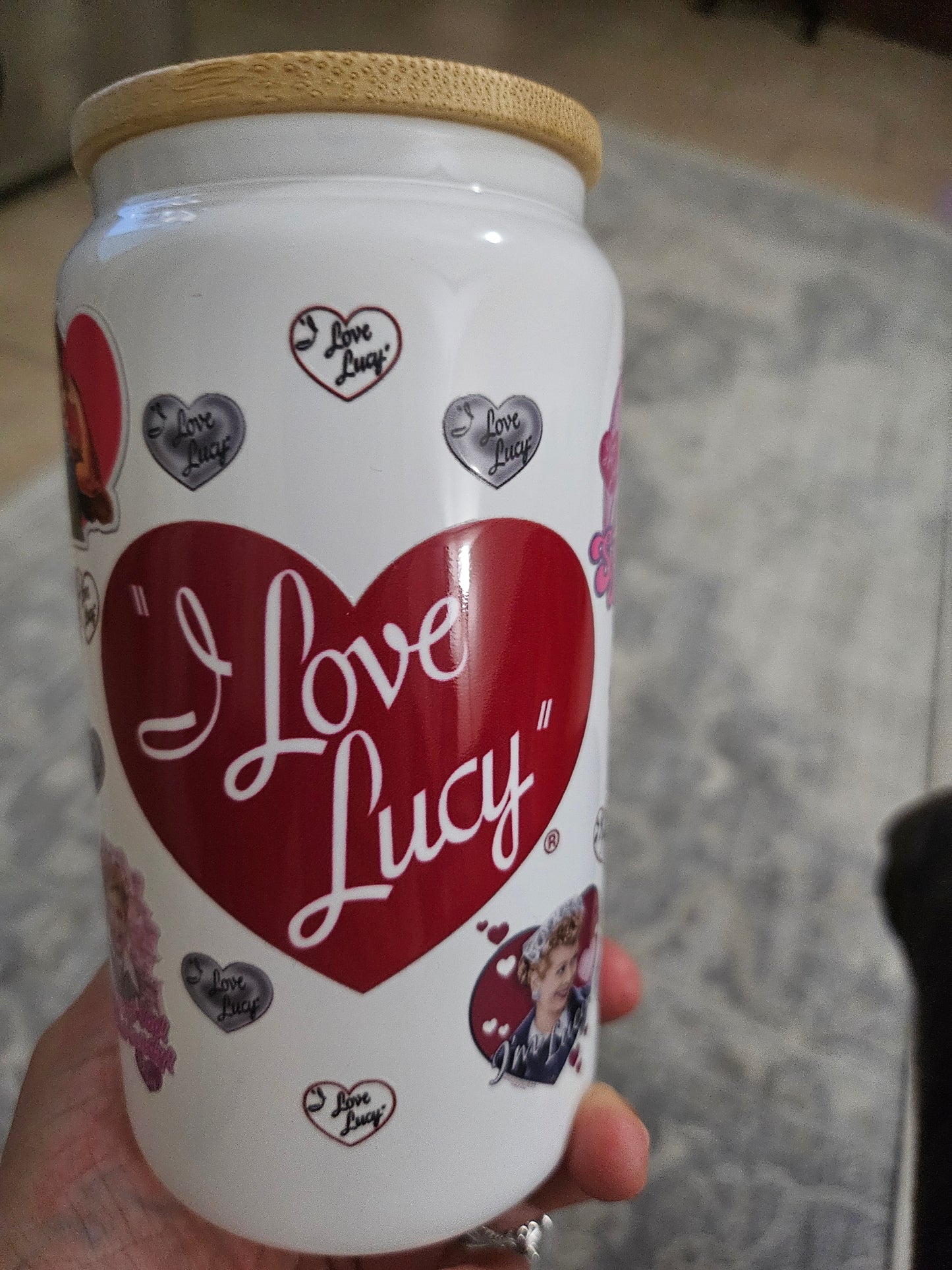 16oz white glass cup