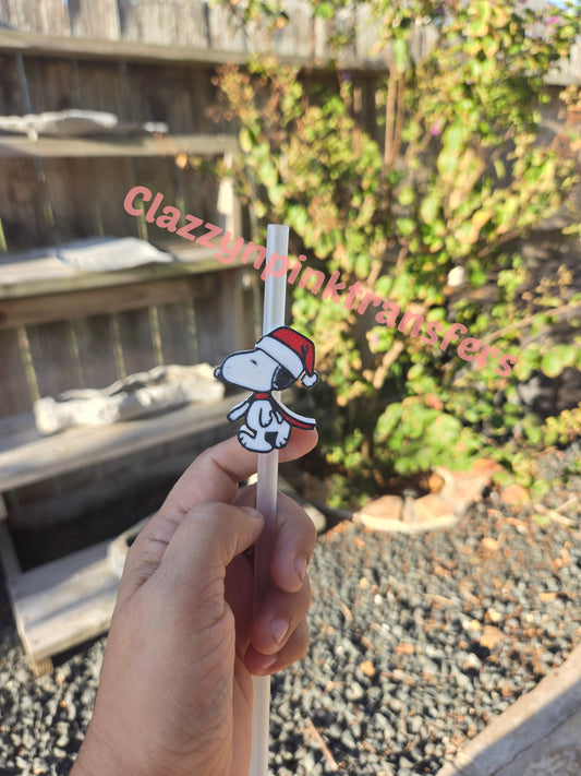 Christmas Dog 3D Straw Topper