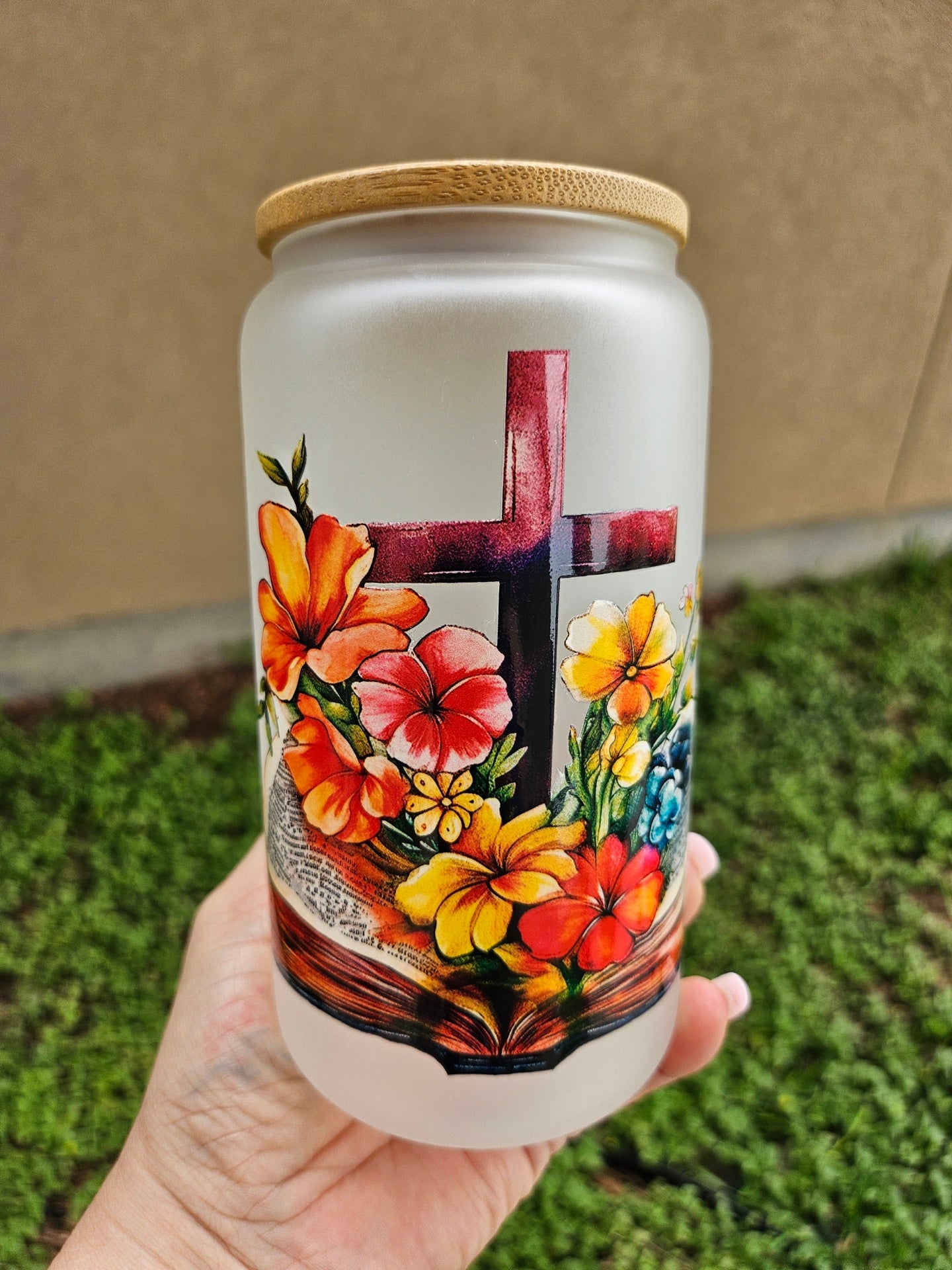 Bible & Floral 16oz Libbey