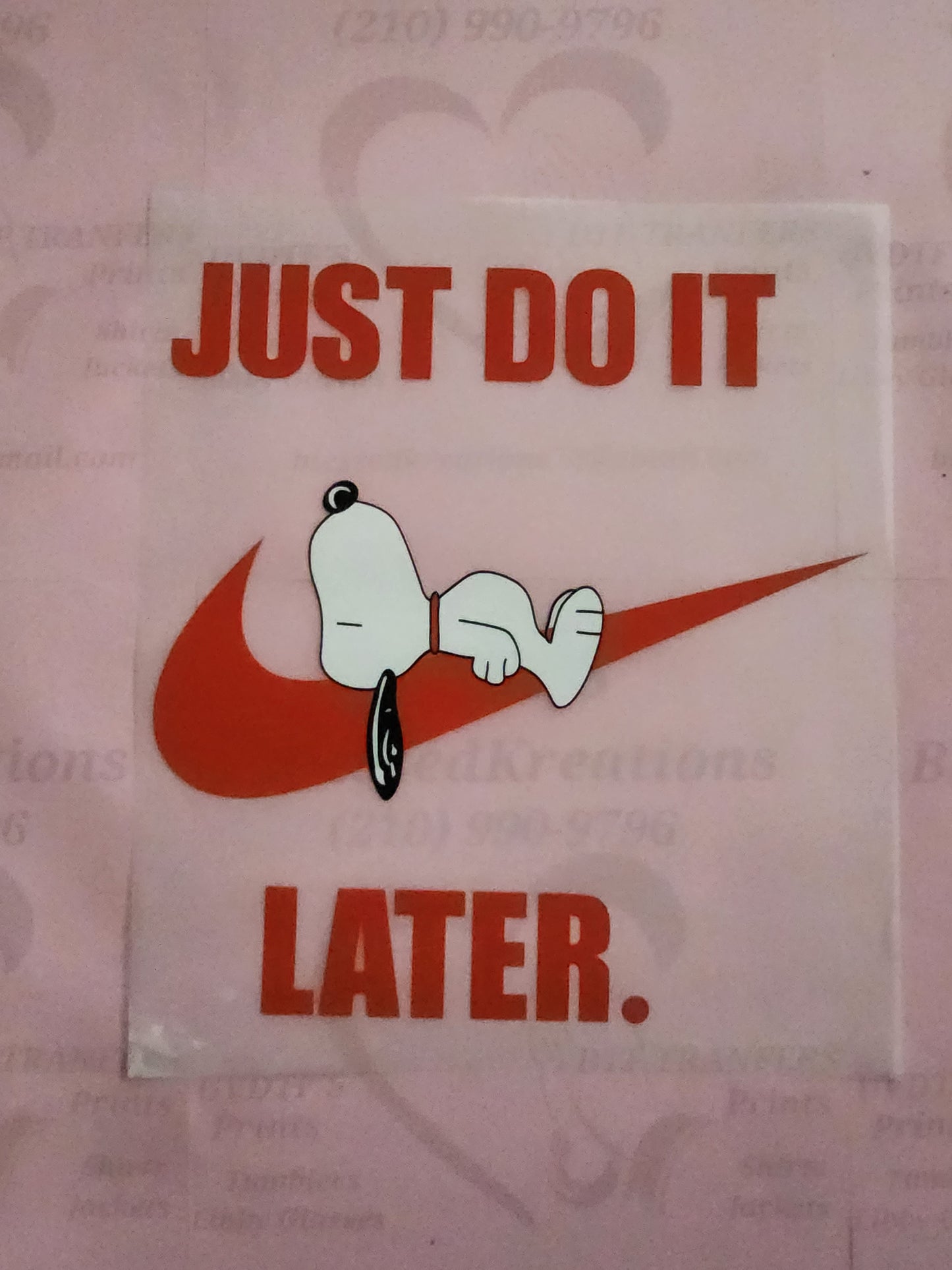 #1249 Snoopy Just do it later DTF
