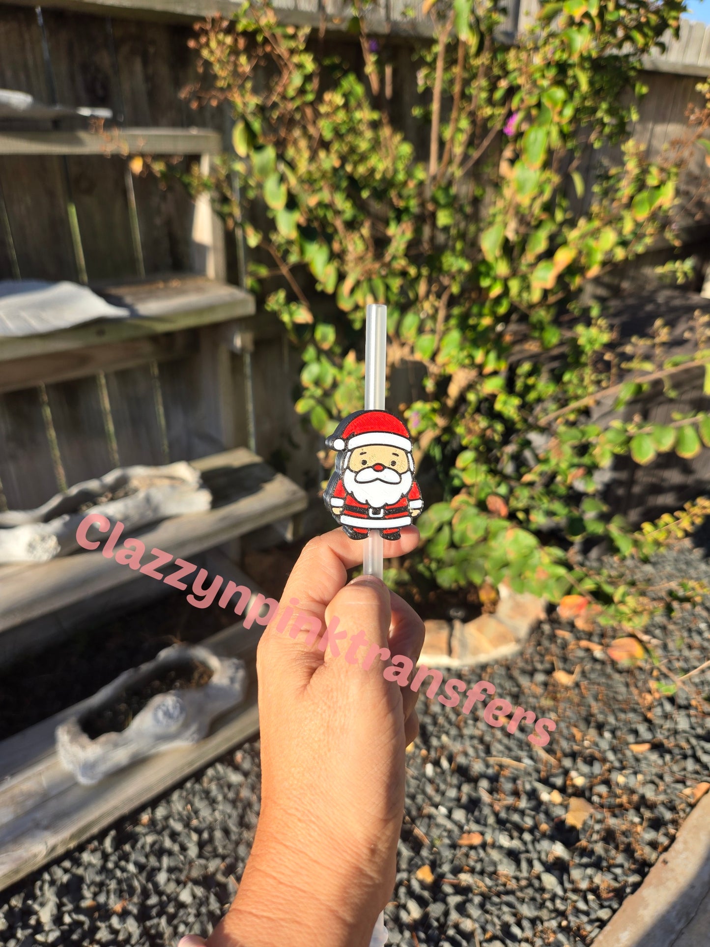 Santa 3D Straw Topper