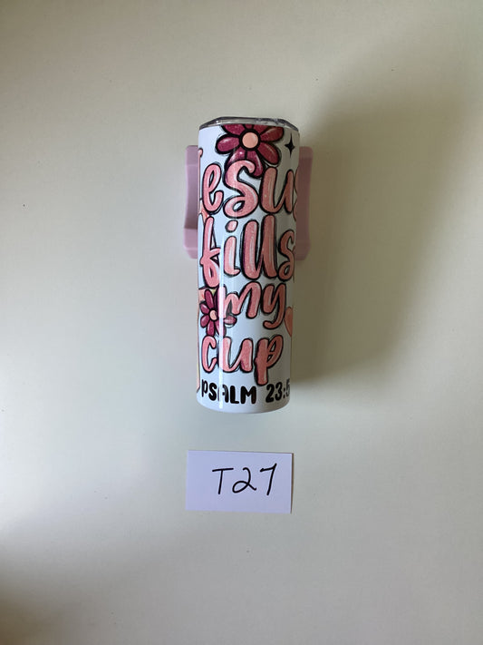Jesus fills my cup 20oz tumbler with lid and straw