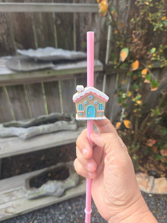 Ginger Bread House 3D Straw Topper
