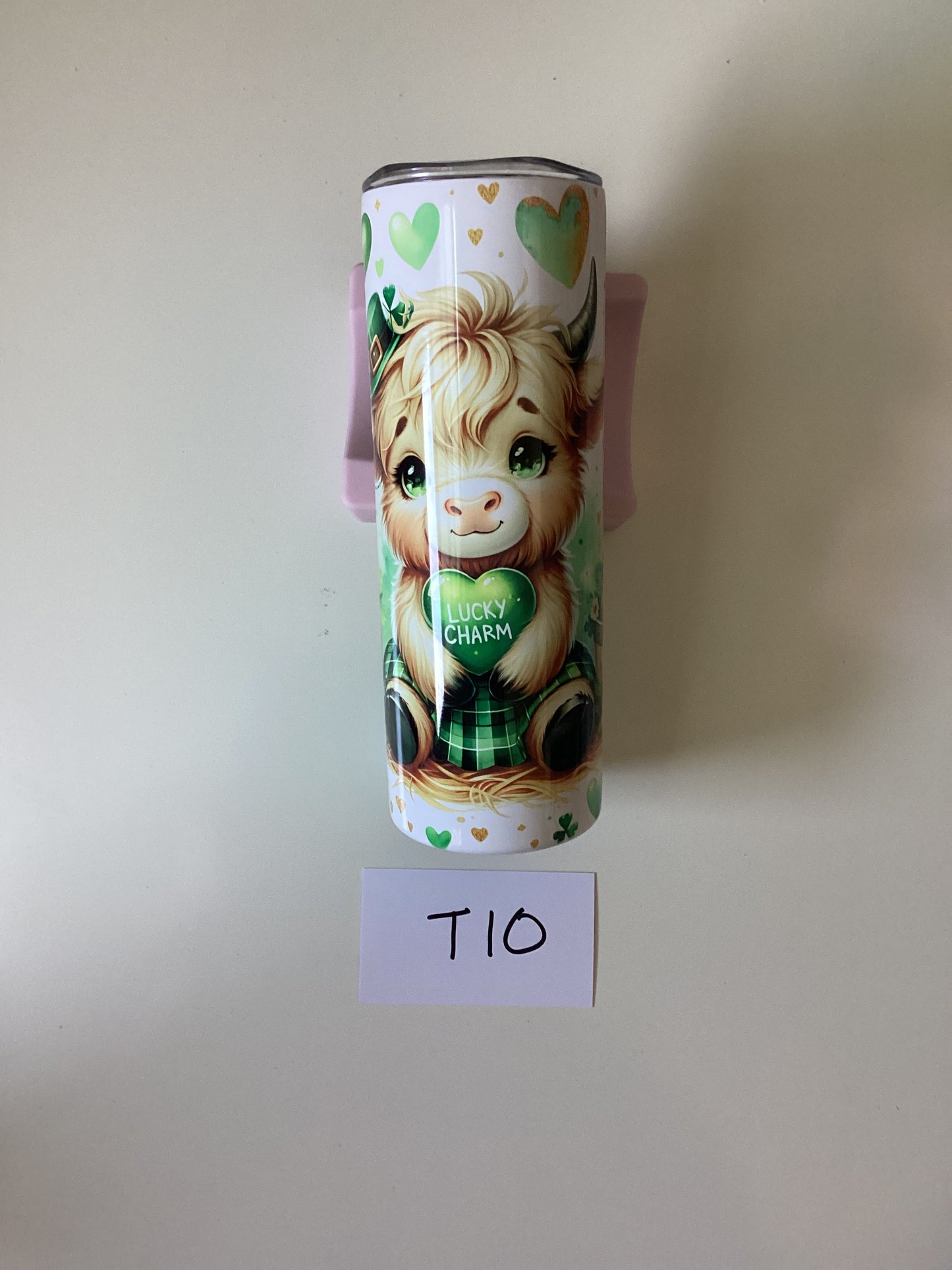 Highland Cow lucky charm 20oz tumbler with lid and straw