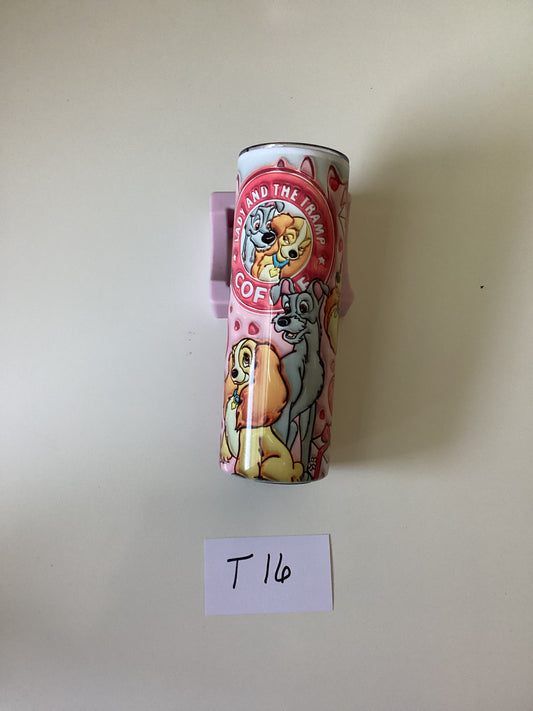 Lady & Tramp 20oz tumbler with lid and straw