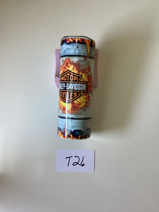 Harley motorcycle 20oz tumbler with lid and straw