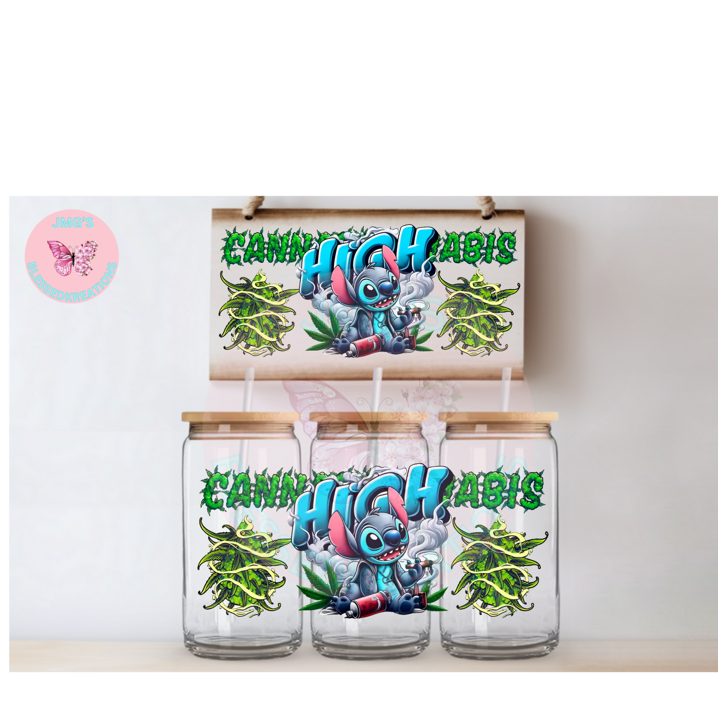 Blue Alien cannabis UVDTF Wrap 16oz