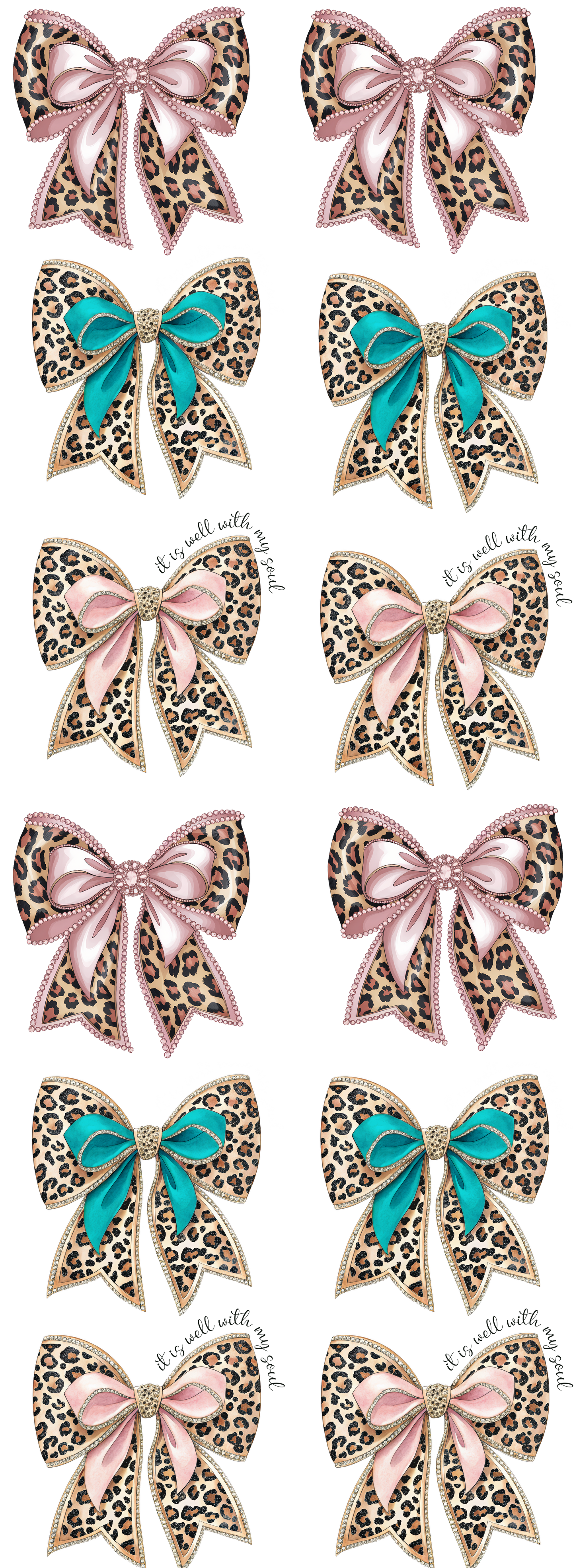 Cheetah Bows Dtf Gang Sheet 22x60