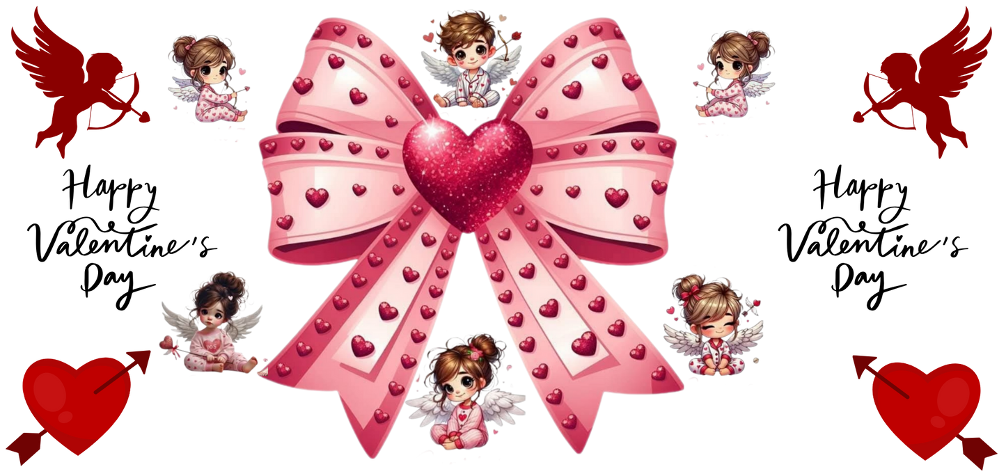 Pink Bow cupid with baby 16oz UVDTF Wrap