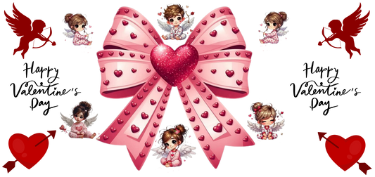 Pink Bow cupid with baby 16oz UVDTF Wrap