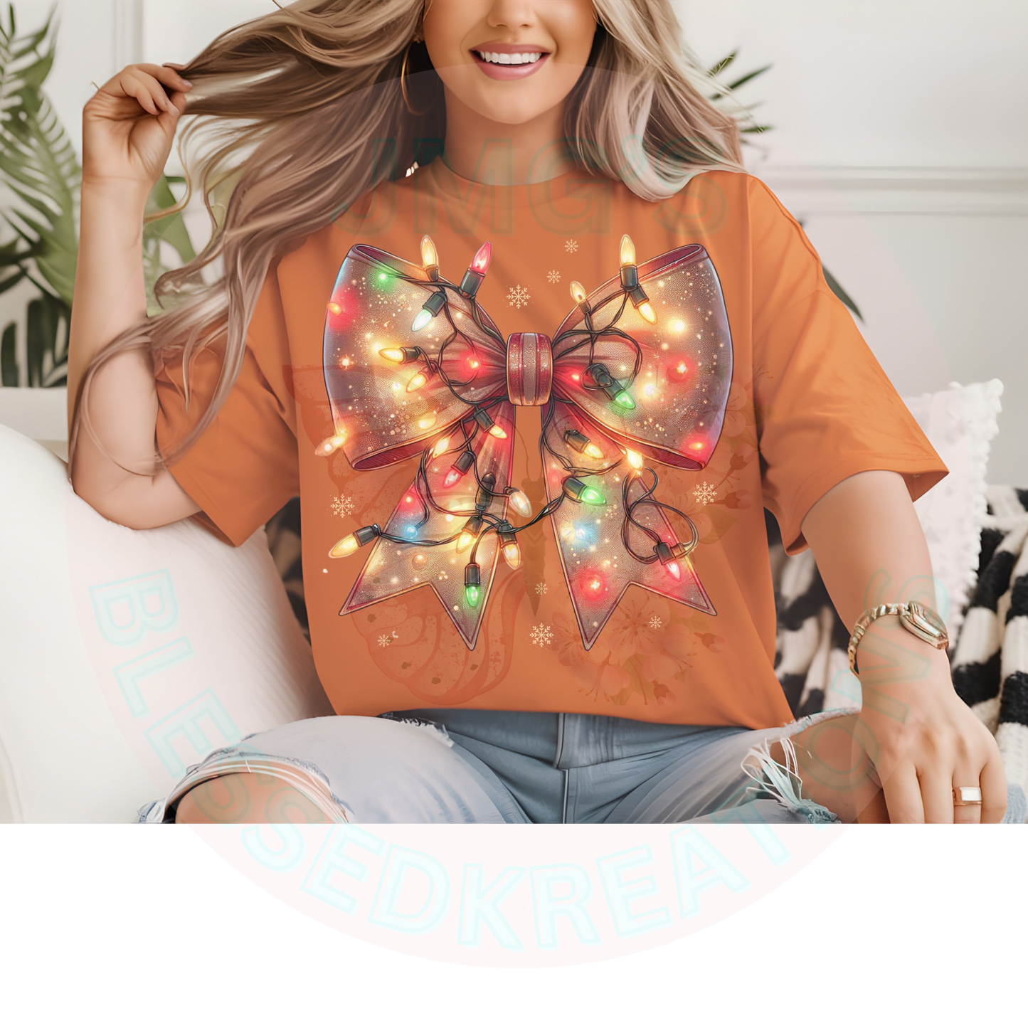 Christmas Brown Ribbon DTF