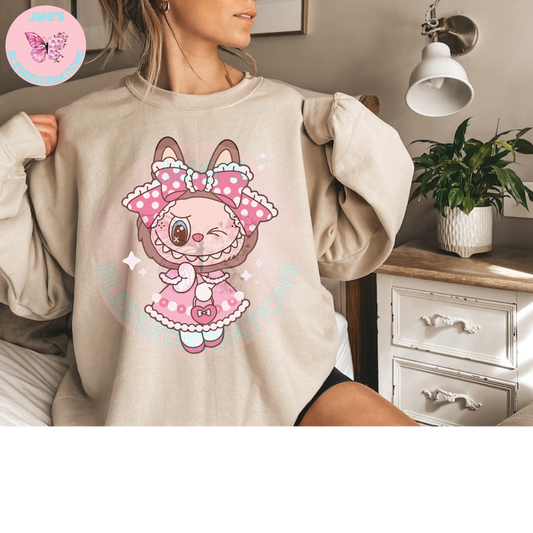 BuBu wink eye pink dress DTF Transfer