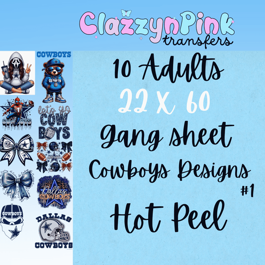 Cowboys Pre-made Gang Sheet #1
