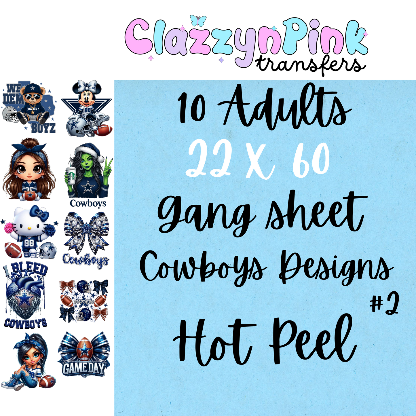 Cowboys Pre-made Gang Sheet #2