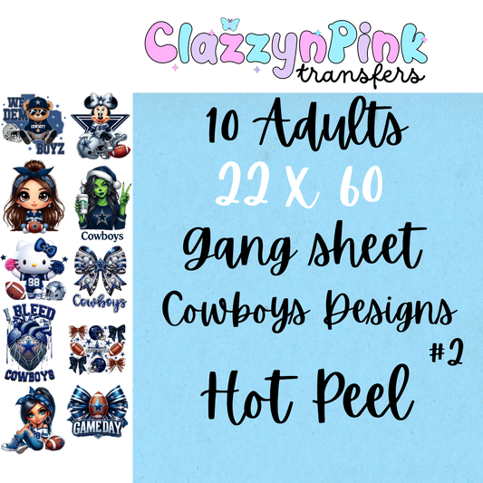 Cowboys Pre-made Gang Sheet #2