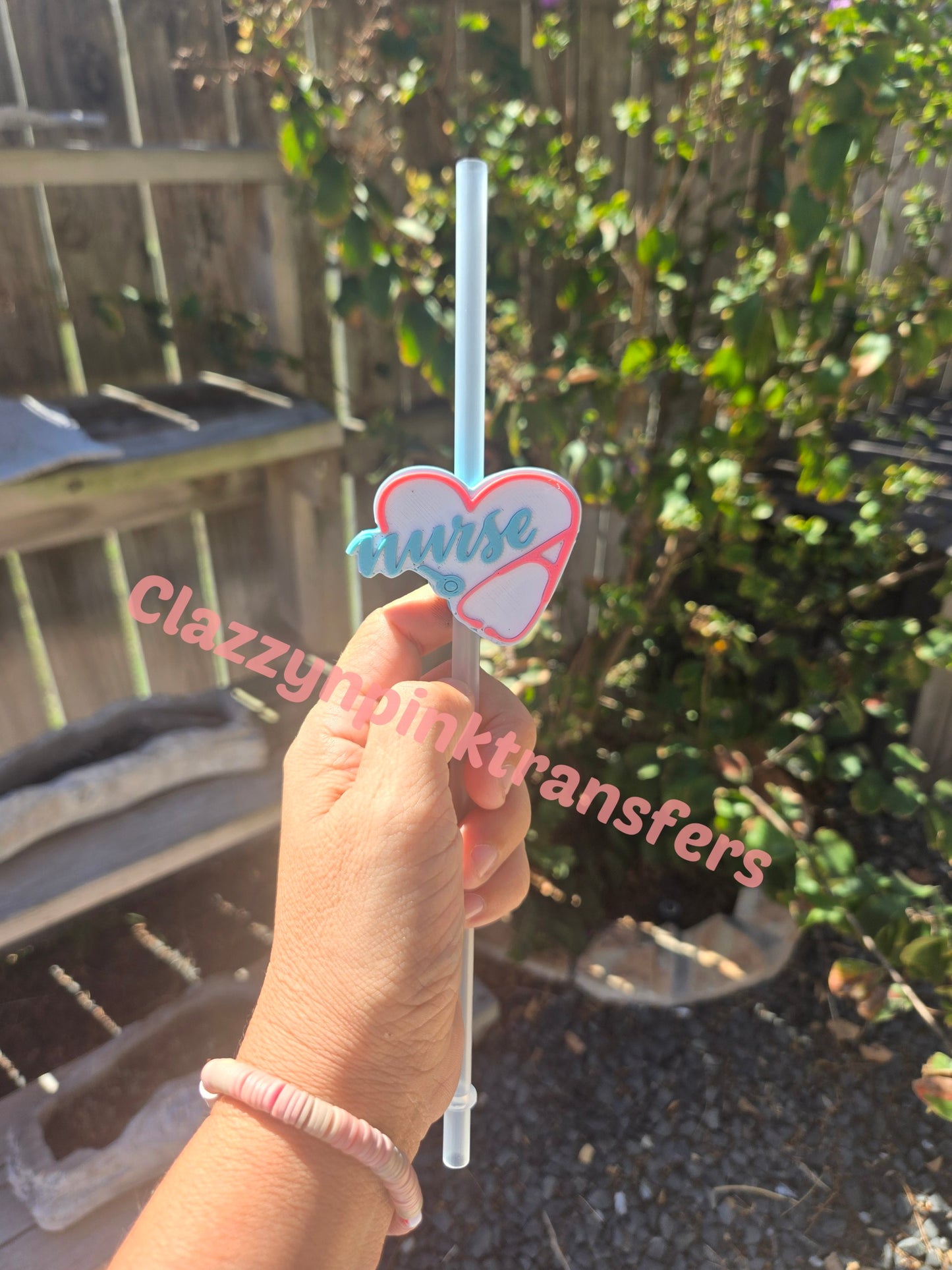 Nurse Heart 3D Straw Topper