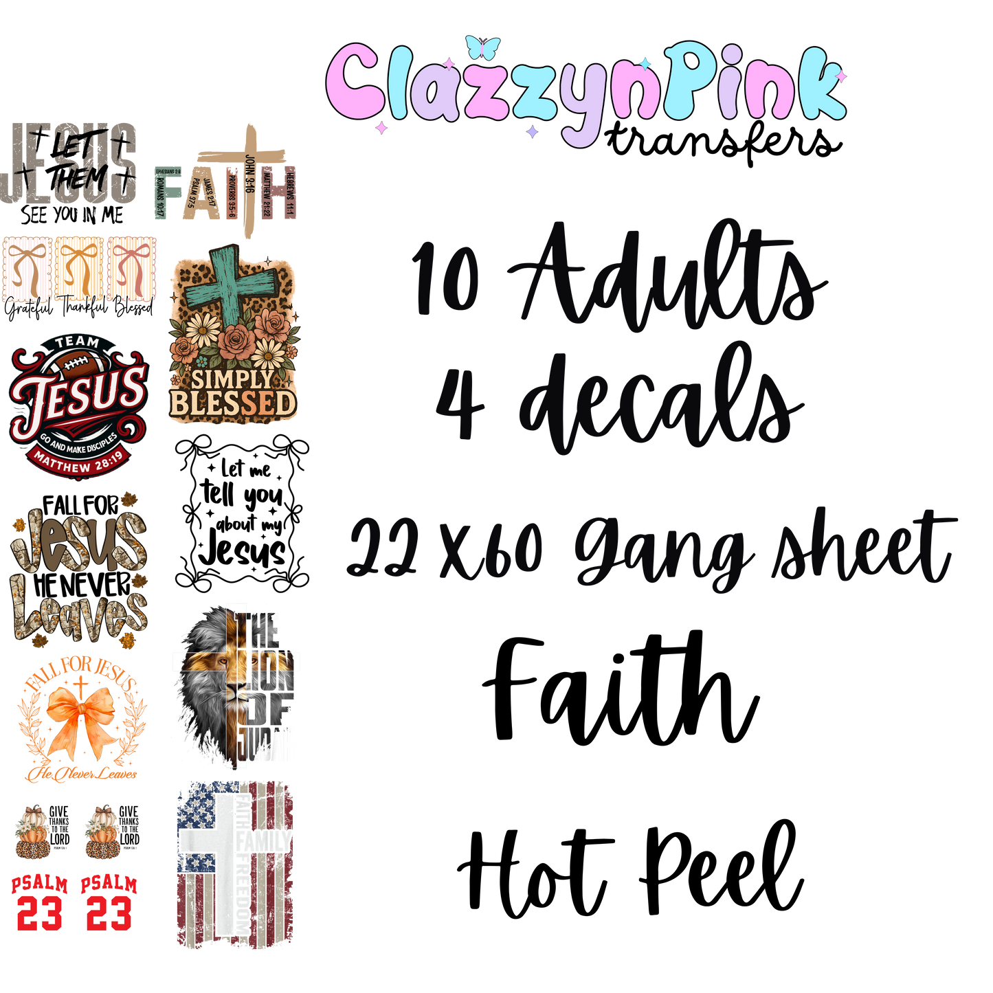 Faith 22x60 Gang Sheet