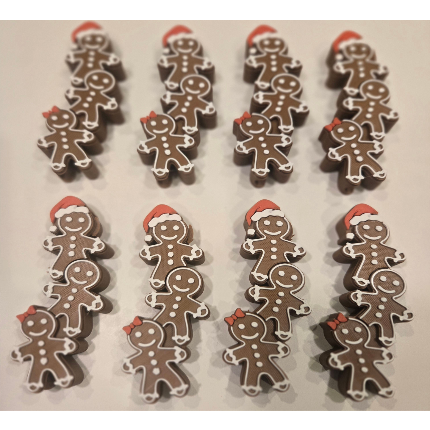 3D Straw Topper Gingerbread Boy n Girl Stack