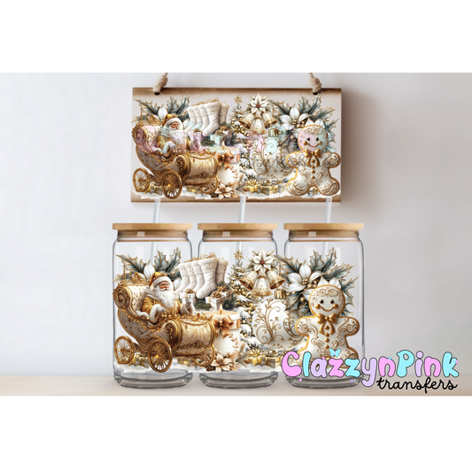 Gold Santa Sleigh 16oz