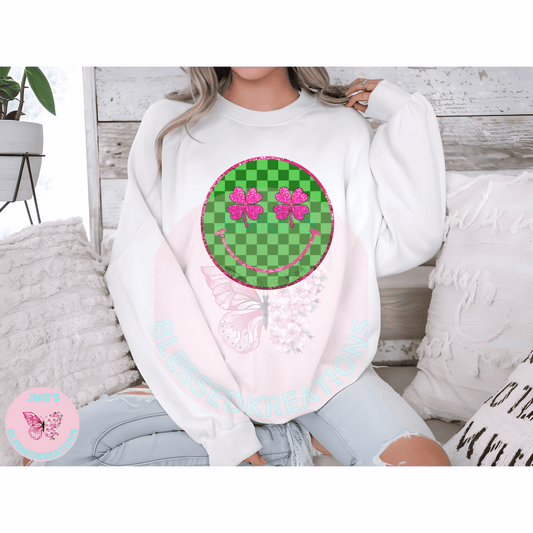 Green Smiley Face (DTF) Transfer