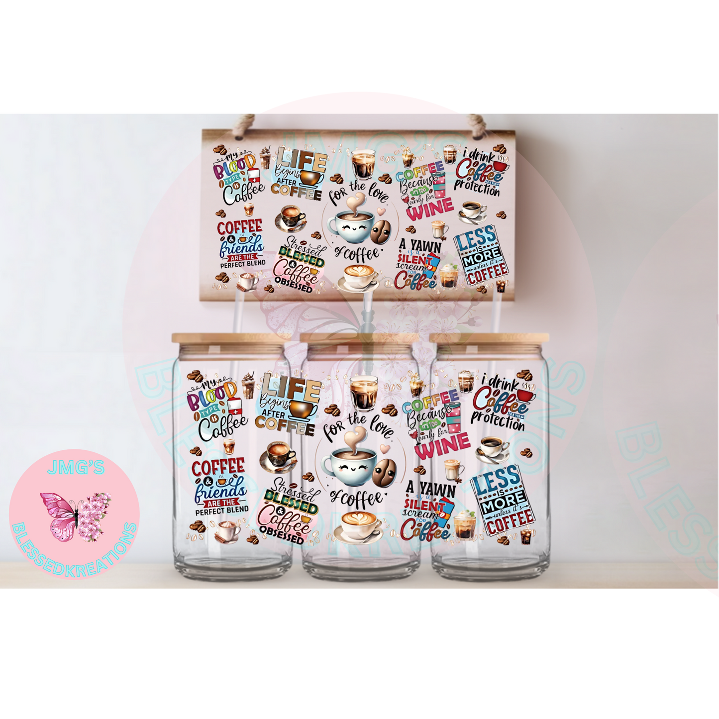 Life begins after coffee UVDTF Wrap 16oz