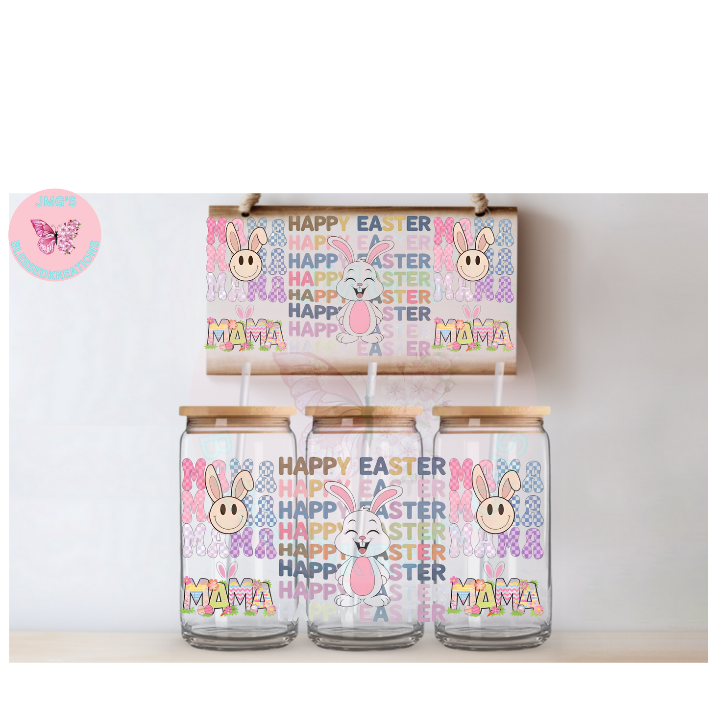 Mama Bunny Happy Easter UVDTF Wrap 16oz